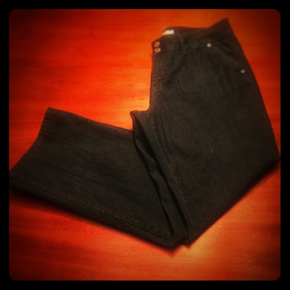 Croft and Barrow dark denim wide leg jeans